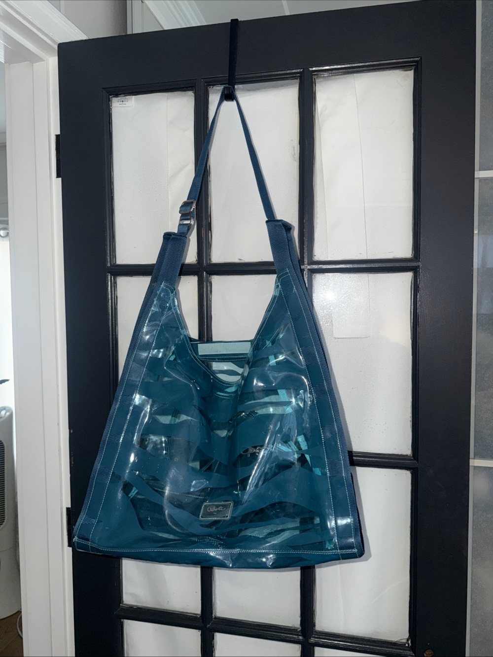Clear Teal Shoulder Bag with Wide Strap - Boli